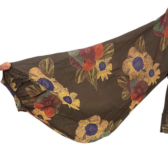 Free People Strawberry Fields boho retro y2k deep V mini dress small - Picture 4 of 11